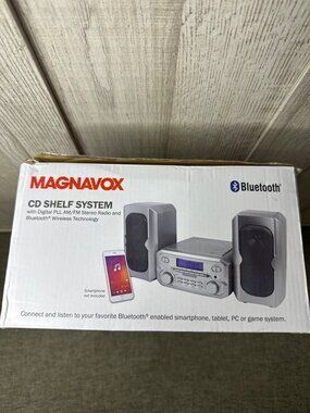 Magnavox CD Shelf System BT AM/FM Radio CD Player LCD Display & Remote Control